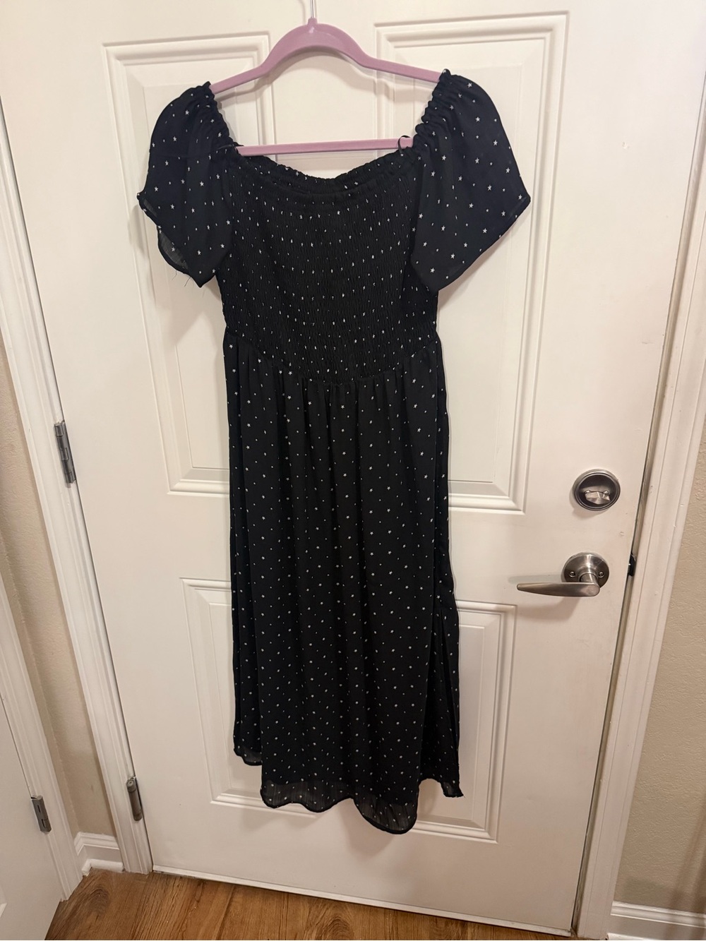 Altar'd State Black star Smocked Midi Dress